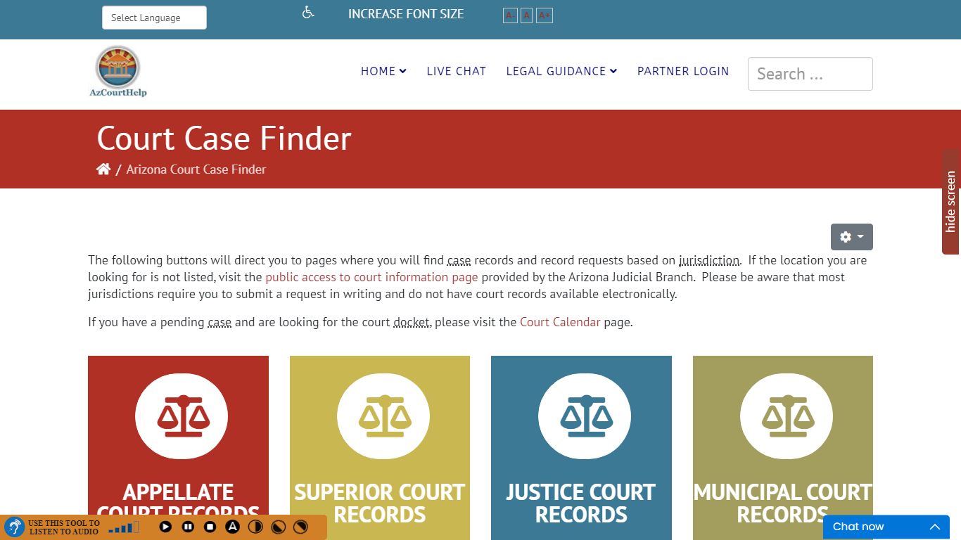 Arizona Court Case Finder - AzCourtHelp